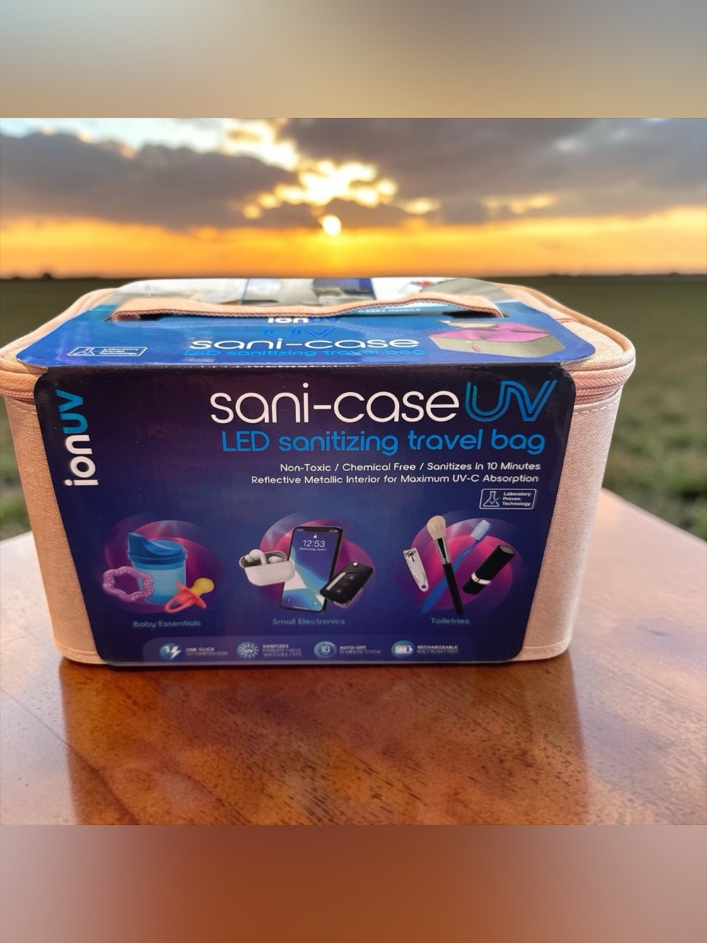 Pink Sani-Case UV LED Sanitizing Travel Bag
